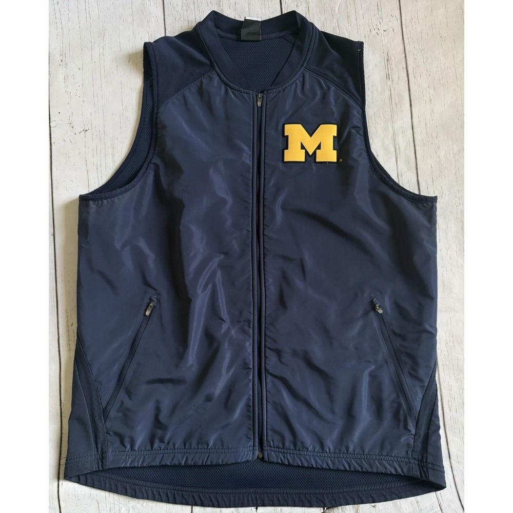 Jordan Michigan Men's Sleeveless full Zip Blue vest Men's Size XL